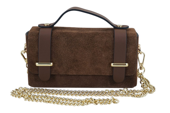 Zamszowa torebka Barberinis wizytowa - Brązowa