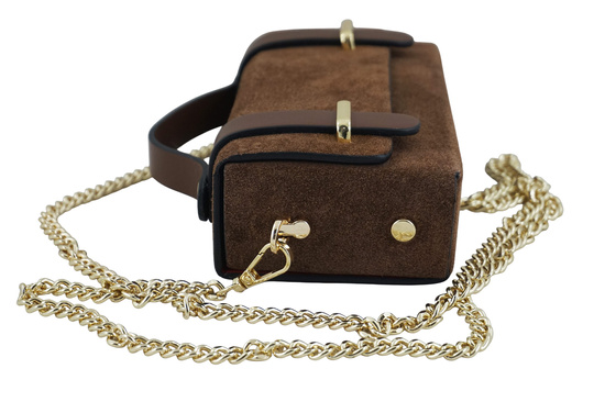 Zamszowa torebka Barberinis wizytowa - Brązowa