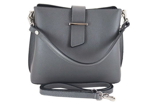 Modny kuferek skórzany damski włoski - Zielony ciemny