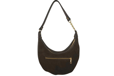 Stylowa torebka z zamszowym wykończeniem - Brązowa ciemna