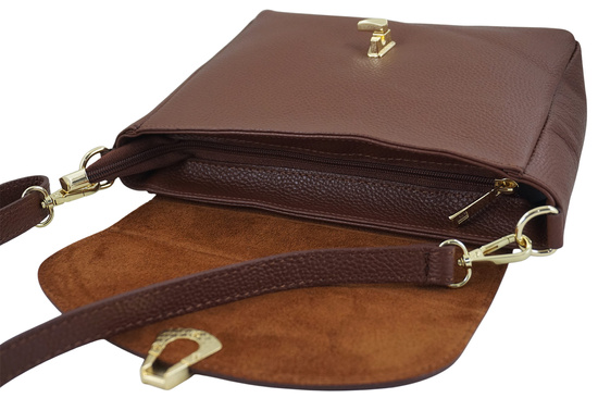 Torebka Barberinis ze złotym zapięciem - Brązowa 