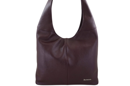 Modna torebka worek na szerokim uchwycie - Bordowa