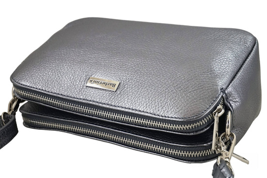 Damska torebka metalizowana - Srebrna ciemna 