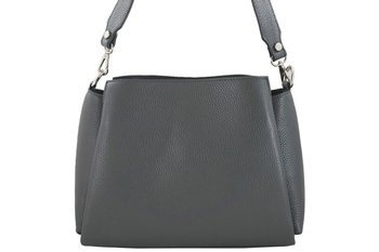 Torebka kuferek na szerokim pasku - Szara ciemna