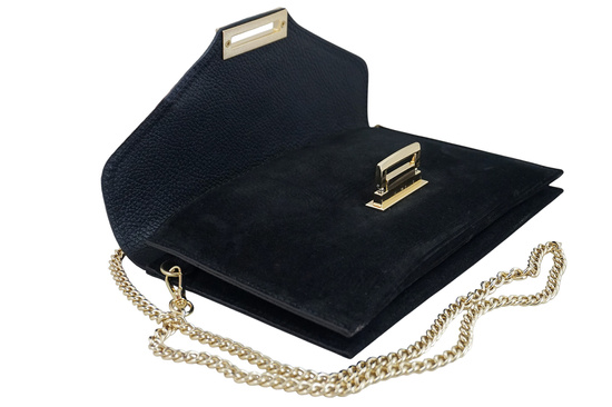 Stylowa kopertówka zamszowa Barberinis - Czarna 