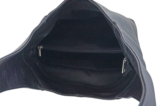 Modna torebka worek na szerokim uchwycie - Czarna