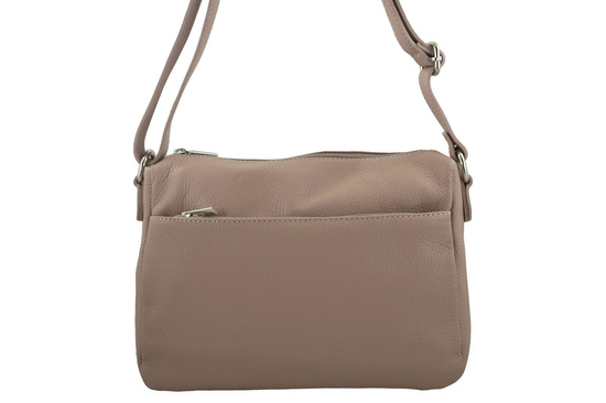 Listonoszka ze skóry naturalnej - Różowa pudrowa