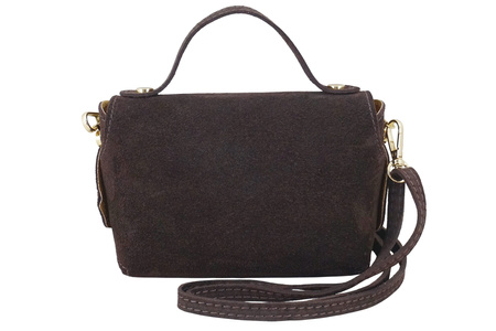 Mała torebka zamszowa wizytowa - Brązowa ciemna