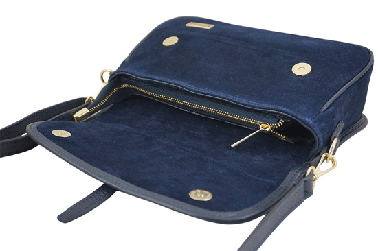 Zamszowa torebka damska Barberinis - Granatowa 
