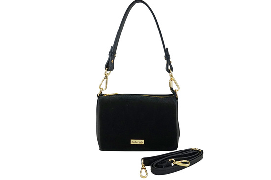 Zamszowa listonoszka damska Barberinis - Czarna 