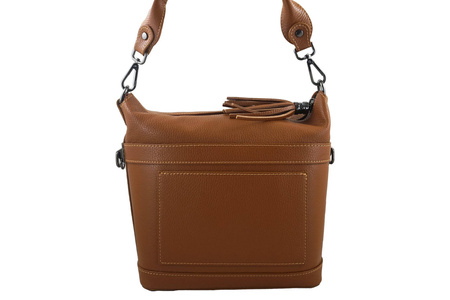 Damski kuferek skórzany na ramię - Brązowy jasny