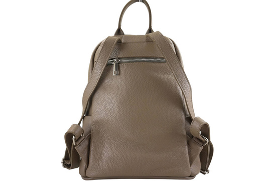Damski plecak miejski skórzany - Beżowy ciemny