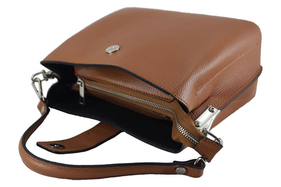 Modny kuferek skórzany - Brązowy jasny 