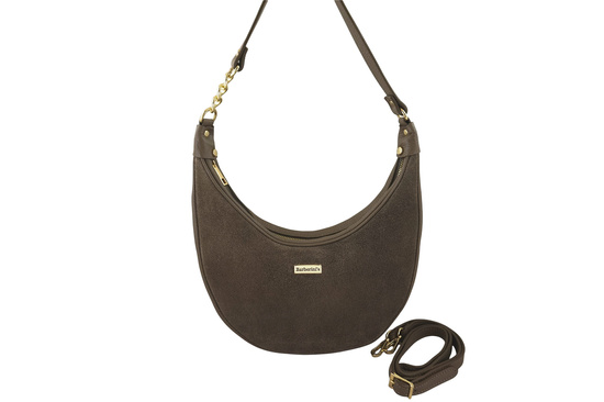 Stylowa torebka z zamszowym wykończeniem - Beżowa ciemna 