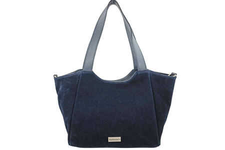 Torebka damska zamszowa typu worek - Granatowa 