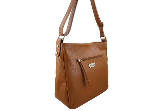 Torebka codzienna skórzana damska - Brązowa jasna 