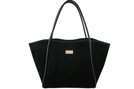 Barberinis - torebka duża zamszowa na ramię - Czarna 