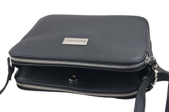 Torebka skórzana damska włoska - Czarna 