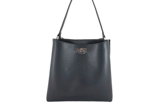 Duża torba damska skórzana na ramię - Brązowa jasna