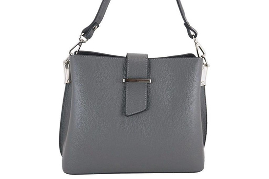 Modny kuferek skórzany damski włoski - Zielony ciemny