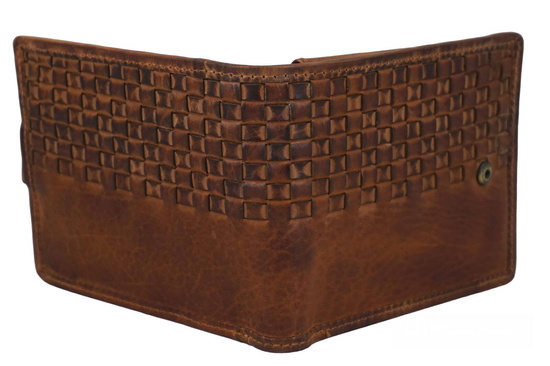 Ekskluzywny portfel męski z zapięciem - Brązowy 