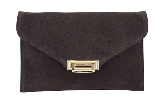 Stylowa kopertówka zamszowa Barberinis - Brązowa ciemna 