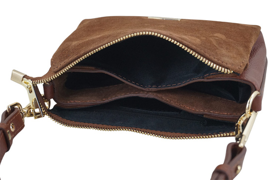 Zamszowa listonoszka damska Barberinis - Brązowa 