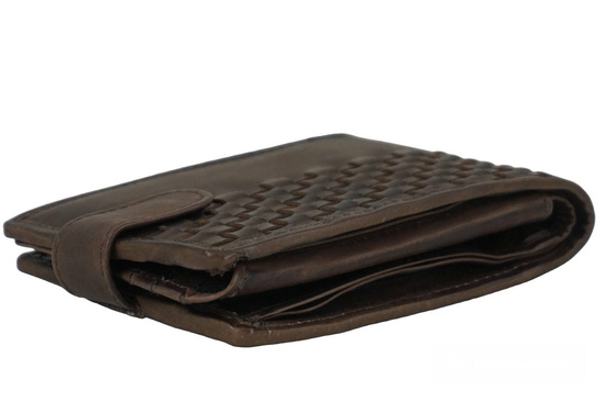 Ekskluzywny portfel męski z zapięciem - Brązowy ciemny 