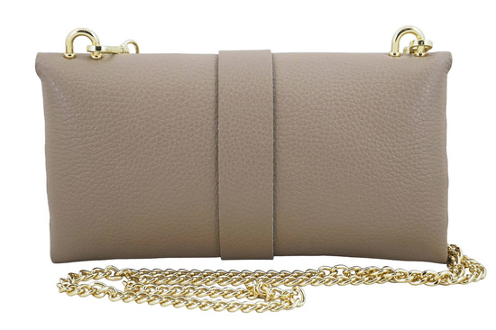 Torebka kopertówka na łańcuszku - Beżowa