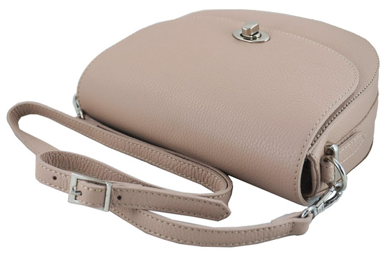 Listonoszka skórzana z ozdobnym zapięciem - Czarna