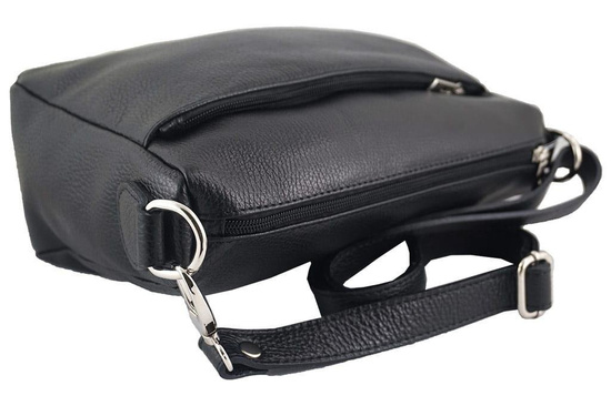 Listonoszka ze skóry naturalnej - Różowa pudrowa