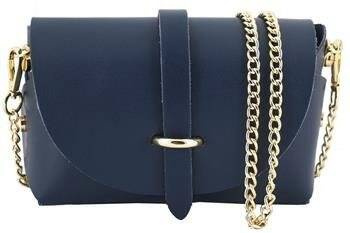 Modna listonoszka wizytowa skórzana - Granatowa