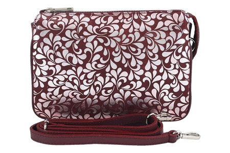 Torebka na ramię - listonoszka - Różowa pudrowa