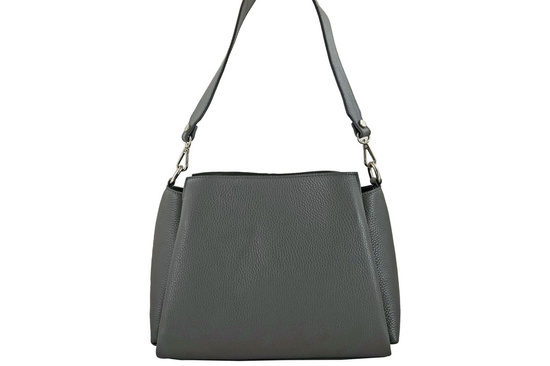 Torebka kuferek na szerokim pasku - Szara ciemna