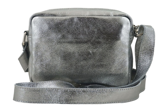 Listonoszka skórzana metalizowana - Złota 