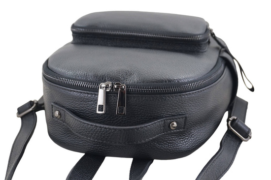 Elegancki plecak skórzany - Czarny 