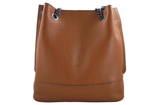 Modna torebka skórzana damska - Szara ciemna