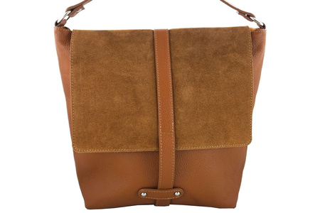 Torba skórzana Shopper bag A4 - Szara ciemna