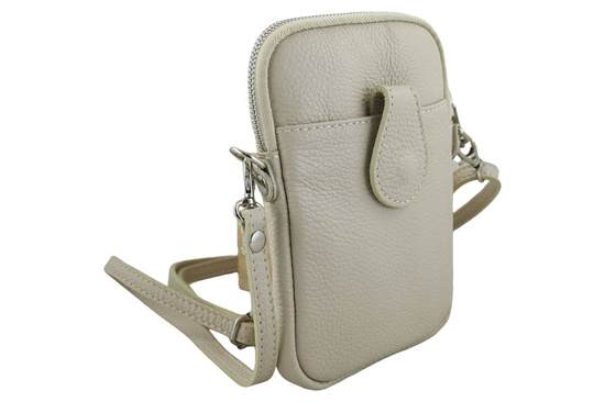 Skórzane etui na telefon - Beżowe jasne