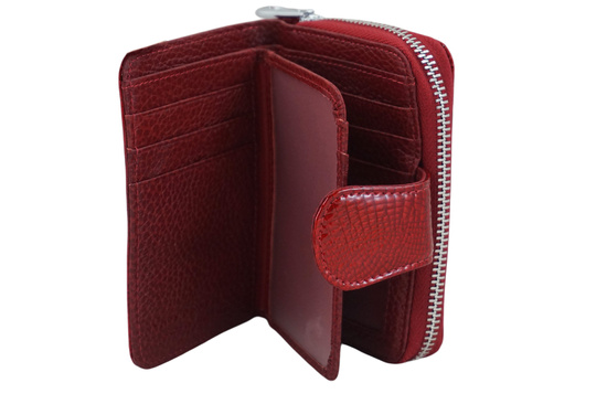 Ekskluzywny portfel damski lakierowany - Czerwony