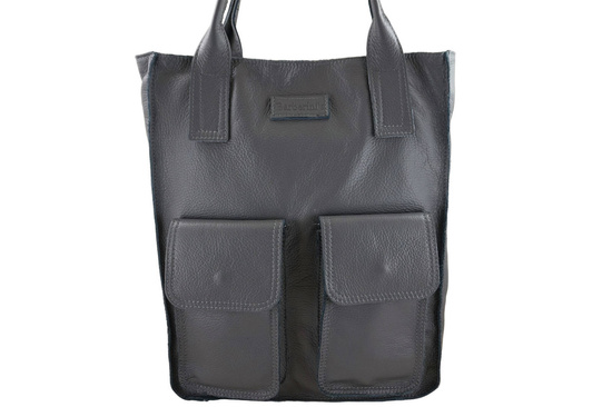 Torba shopper bag do pracy - Szara ciemna
