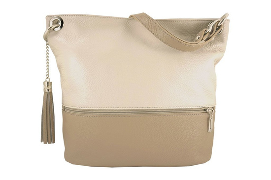 Skórzana torebka worek Barberinis - Brązowa jasna