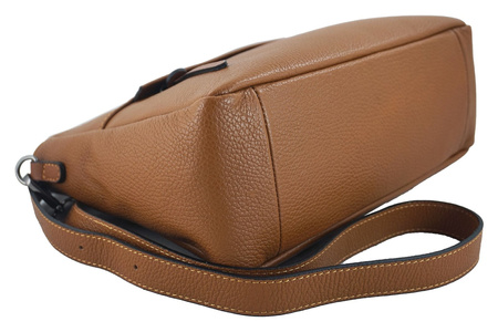 Torebka listonoszka na regulowanym pasku - Brązowa jasna