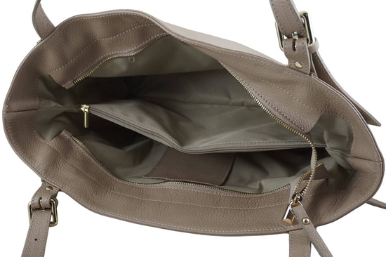 Modna shopperka damska na ramię - Beżowa 