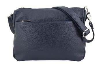 Torebka ze skóry naturalnej listonoszka - Granatowa