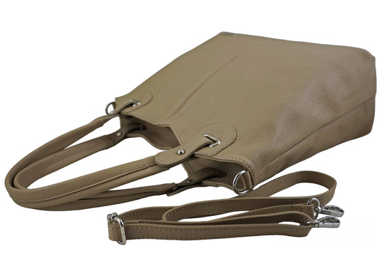 Codzienna duża torebka damska - Beżowa 