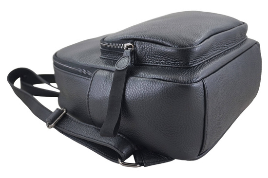 Elegancki plecak skórzany - Czarny 