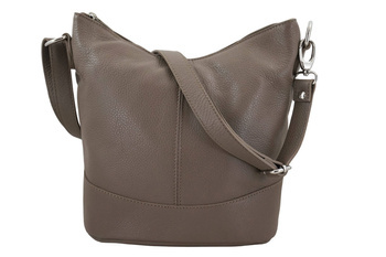 Modna torebka włoska skórzana -  Beżowa ciemna