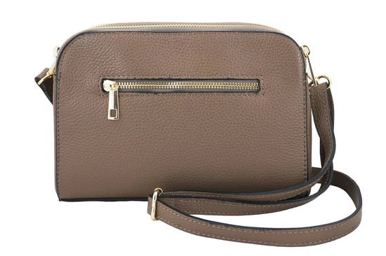 Listonoszka skórzana z kieszeniami - Beżowa ciemna 