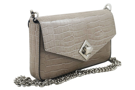 Mała skórzana torebka wizytowa - Beżowa